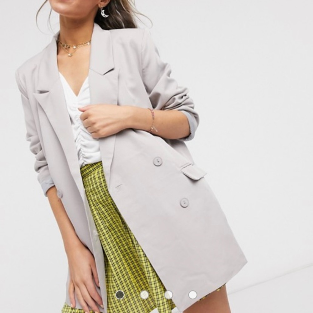 Grey blazer with belt